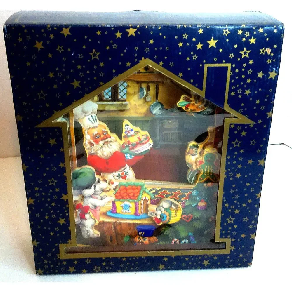 Vintage Fortunoff Musical Chef Santa Bakery Animated Christmas New